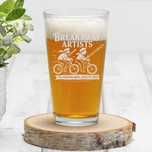 Cycling Breakaway Artists Pint Glass | Peloton Escape Humor | Post-Ride Recovery | 16oz Cyclist Gift