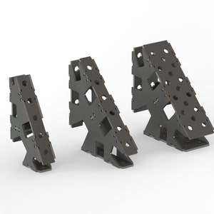 Clamping fixture square set with full corner access for welding. CNC laser, plasma, router DXF cut files