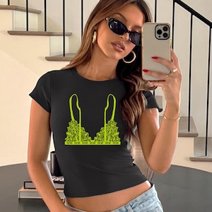 Bra Brat Baby Tee, Guess Baby Tee, Y2K Brat Baby Tee, Brat Girl Summer, 365 Party Girl, Bumpin That, Brat Summer