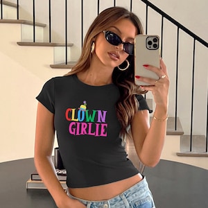 Clown Girlie Y2K Baby Tee - Clowncore Shirt