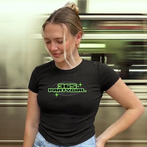 365 Party Girl Baby Tee, Y2K Brat Baby Tee, Brat Girl Summer