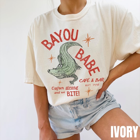 Bayou Babe Cafe Shirt, Vintage New Orleans Shirt, Louisiana Shirt, Later Gator, Creole Shirt, Unisex Comfort Colors, Cajun Girl, Gumbo Shirt