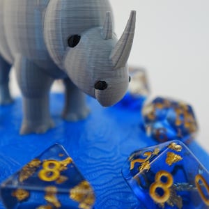 Rhino dice holder, cute dice display for dice organization