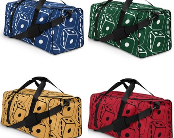Bolsa de lona premium para juegos de mesa para entusiastas: bolsa de lona duradera para jugadores que viajan 56 x 29 x 29 cm - rojo, azul, verde y dorado