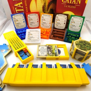 Settlers of Catan 5-6 Player Expansion with original base organizer - original player colors, helps with faster set up