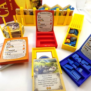 Settlers of Catan Organizer - Holds original base game with ready to play pieces and original player colors - faster set up