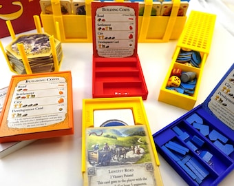 Organizador de Los Colonos de Catán: Juego original, porta cartas y piezas listos para jugar