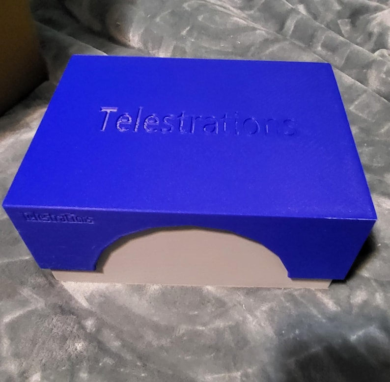 Telestrations 12 player replacement box with solid lid, space saver, takes up half space of original box, durable 3D printed design image 13
