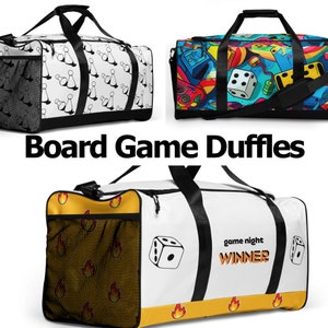 Premium Game Night Winner Seesack für den Brettspiel Enthusiasten - Robuste Reisetasche für Gamer die 56 x 30 x 30 cm reisen