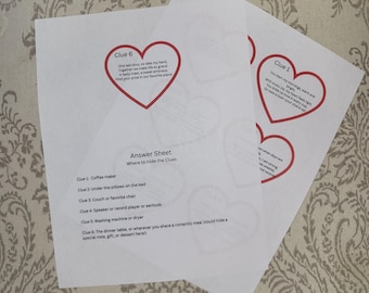 Juego romántico de búsqueda del tesoro para celebrar el aniversario de tu pareja (imprimible)