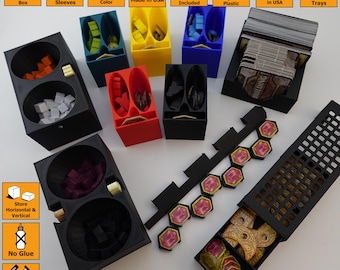 Organizador de los Señores de Aguas Profundas: Compartimentos con colores del jugador, configuración más rápida. Inserto adicional de los Canallas de Puerto Calavera.