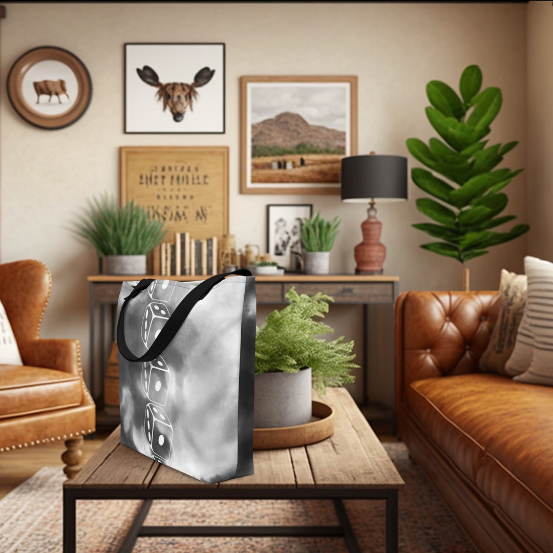 Carry Your Board Games Large Tote Bag Black and White With Etsy