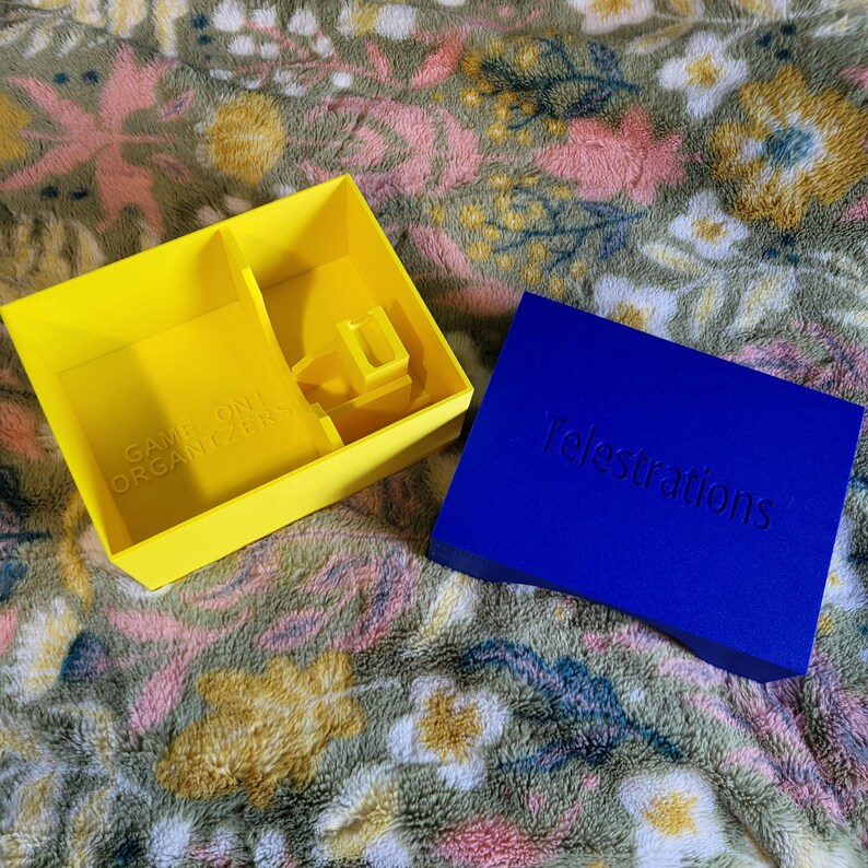 Telestrations 12 player replacement box with solid lid, space saver, takes up half space of original box, durable 3D printed design image 11