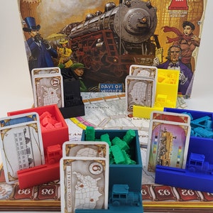 Ticket to Ride Insert set for board game organization and faster set up. Holds train and route cards - for original game