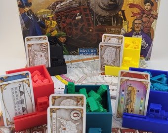 Ticket to Ride Insert set for board game organization and faster set up. Holds train and route cards - for original game