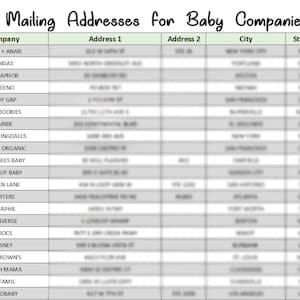 Mailing Address for Baby Companies
