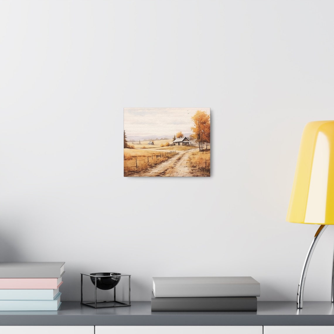 Rustic Fall Country Autumn Farmhouse / Landscape / Canvas / - Etsy