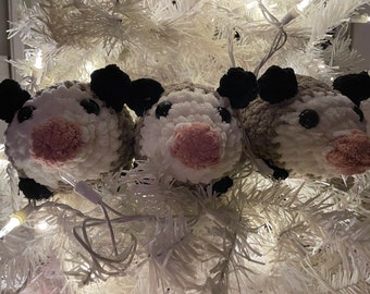 Soft Plush Kawaii Crochet Possum Amigurumi - Crocheted Opossum Animal -  Gray Possums Plushie - Possum Stuffed Animal Gift