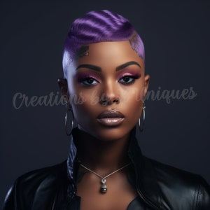 Bald Black Woman, Afro Queen, Makeup, Earrings, Tattoos, Fashion, PNG