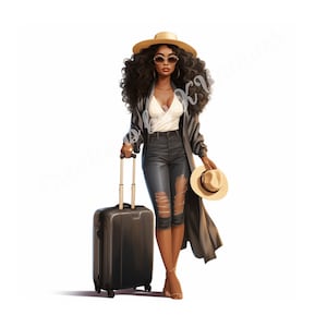 Girls Trip, Sublimation, Black Girl, Black Woman, PNG, black girls travel, suitcase, luggage, travel, black girl travel, best friends