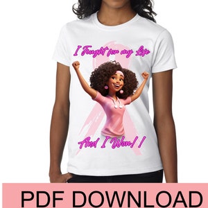 breast cancer awareness, Afro Queen, Melanin, Sublimation, Black Girl, Black Woman, survivor, Fashion girl, PNG, Digital, pink ribbon, 13X19