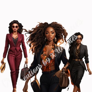 boss, Sublimation , Black Woman bundle, PNG, black girl boss, business, career, luxury, fashion, business clothes, fall colors, suit, locs