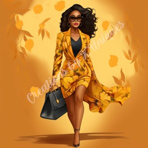 boss, Sublimation , Black Woman, PNG, black girl boss, business, career, luxury, fashion, business clothes, fall colors, suit, natural hair