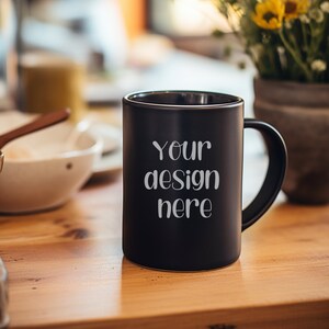 Black Mug Mockup, Coffee Cup Mockup, Black Handle Mug Mockups, Stock Photo Coffee Cup Mockup, Tumbler Mock up, Canva Blank Mug Mock Ups