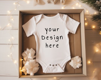 Baby mockups Flat Lay Infant Romper Mock-ups Infant Baby Rib Bodysuit Mockup White Rabbit Skins 4400 Mockup Bodysuit mockup Christmas Mockup