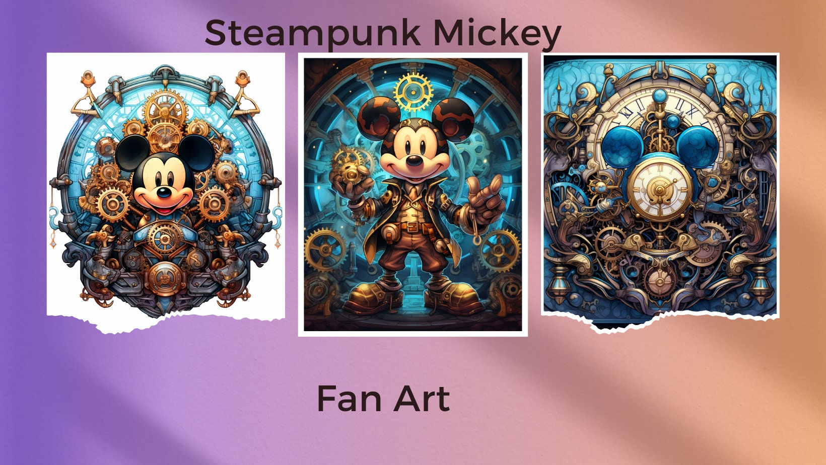 Steampunk Mickey Mouse & Minnie Mouse , Industrial Art 1st Wedding  Anniversary, Disney Couple Gifts Disney Gifts Vintage 