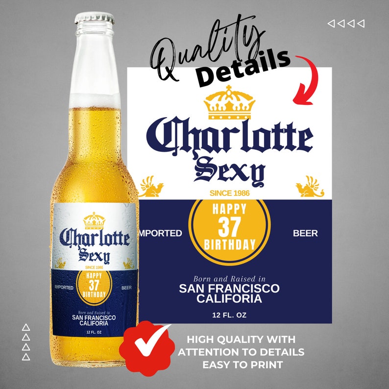 Printable Beer Personalized Beer Label Editable Customize, Birthday ...