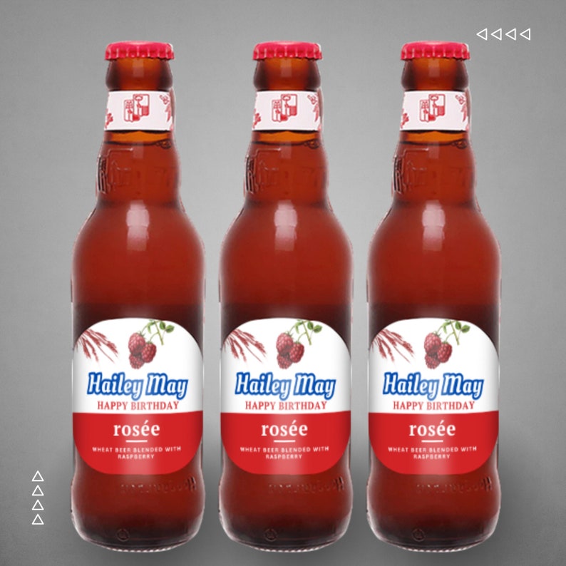 Personalized Rosé Beer Label, Editable Birthday Gift (digital Download ...