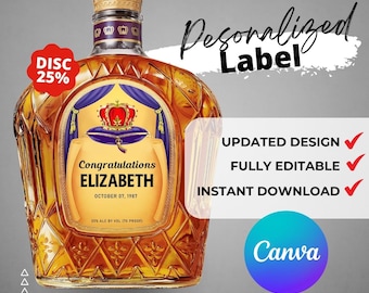 Custom Crown Royal Label | Personalized Best Man, Graduation (Digital Download)