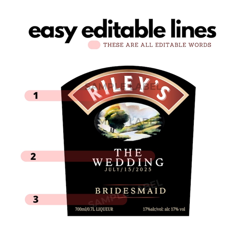 Printable Baileys Label Editable Customize, Liqueur Gift Ideas ...
