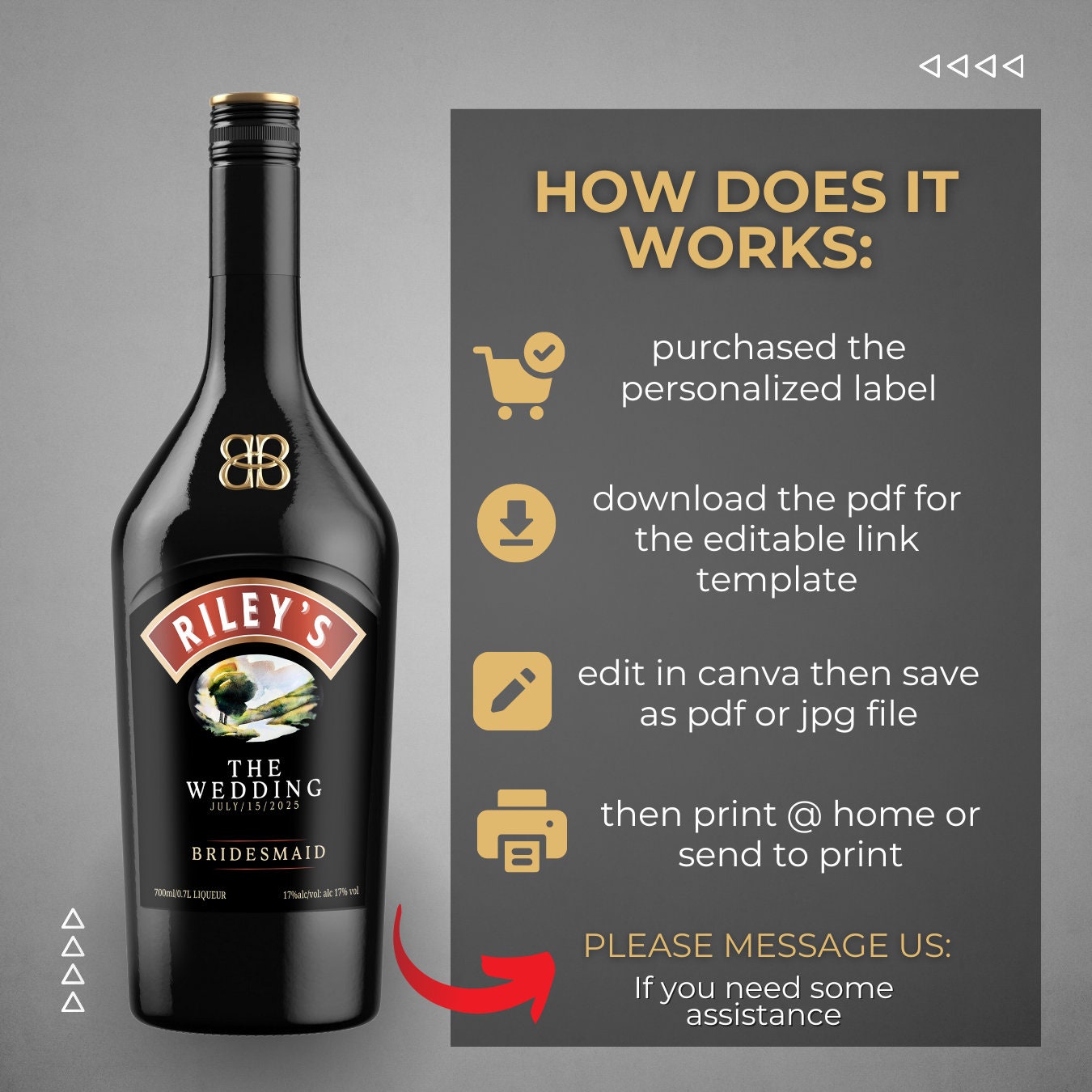 Printable Baileys Label Editable Customize, Liqueur Gift Ideas ...