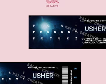 PHYSICAL + LAMINATED Usher: Past, Present, Future Tour – Custom/Personalized Concert Ticket