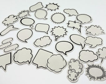 Speech Bubble Stickers, Colouring Filofax Stickers, Diary Stickers, Card Embellishment, Fun Crafting Stickers, Scrapbooking Supplies