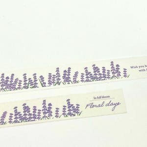 Lavender Washi Tape, Summer Planner Washi, Gift Wrapping Tape, Crafting Tape, Planner Supplies, Japanese Washi Tape, Romantic Floral Washi