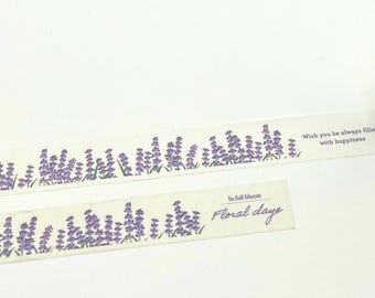 Lavender Washi Tape, Summer Planner Washi, Gift Wrapping Tape, Crafting Tape, Planner Supplies, Japanese Washi Tape, Romantic Floral Washi