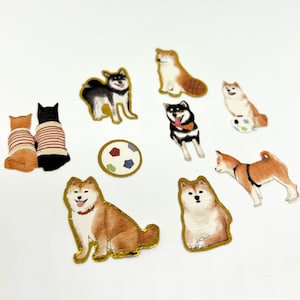 Dog Lovers Stickers, Diary Stickers, Card Embellishment, Diary Stickers, Card making, Scrapbooking Supply, Shiba Inu Lovers Stickers/ deco
