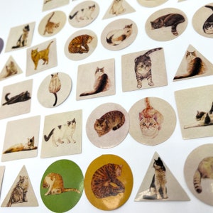 Sagoma di gatto, Decorazione di gatti, Decorazione di bottiglie d'acqua, Regalo per gli amanti dei gatti, Piccoli adesivi artigianali, Creazione di cartoline, Adesivi pianificatore, Adesivi per gatti, Gatto Yoga