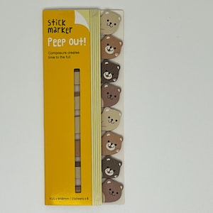 Bear Sticky Notes, Peeping Sticky Notes, Cute Bear Sticky Notes, Kawaii Animal Reminder Notes, Planner Page Marker Stickers, Bear Lover Gift