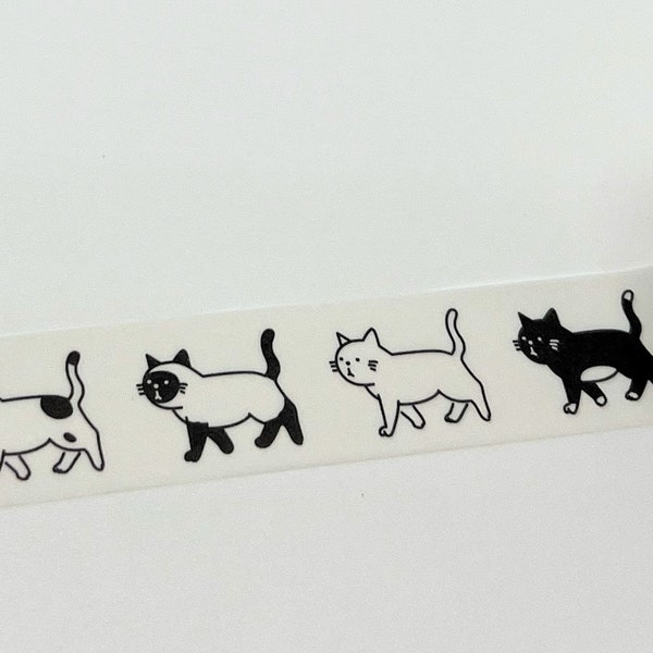 Cat Lover Gift, Cat Washi Tape, Kitty Washi, Cat Planner Washi, Gift Wrapping Tape, Crafting Tape, Decorative Tape, Japanese Washi