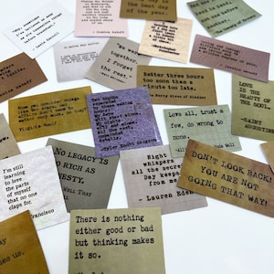 Reisetagebuch, Rechteckige Aufkleber, Buchaufkleber, Schreibmaschinensticker, berühmte Worte, Scrapbook-Aufkleber, Planerzubehör