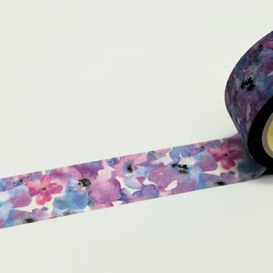 Ruban adhésif Washi Lovers violettes, adhésif Washi aquarelle violettes, Washi floral violet romantique, journal de jardinage, Washi shabby chic, ruban décoratif