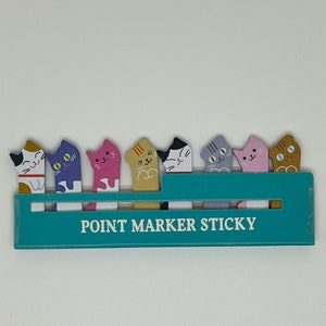 Cat Lover Gift, Cat Sticky Notes, Kawaii Animal Reminder Notes, Memo Pad Stickers, Cute Cat Sticky Memo, Planner Page Marker Stickers