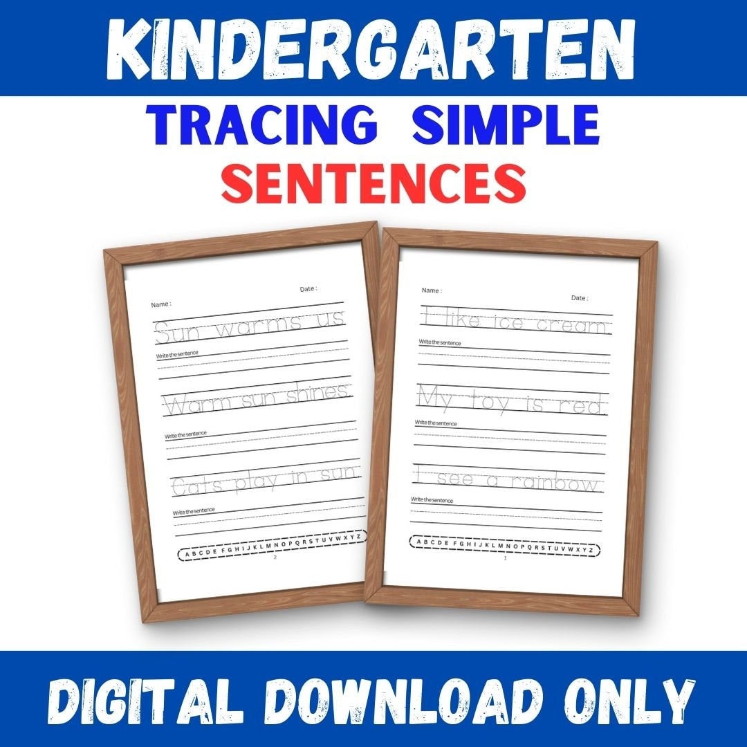 Tracing Simple Sentences Etsy