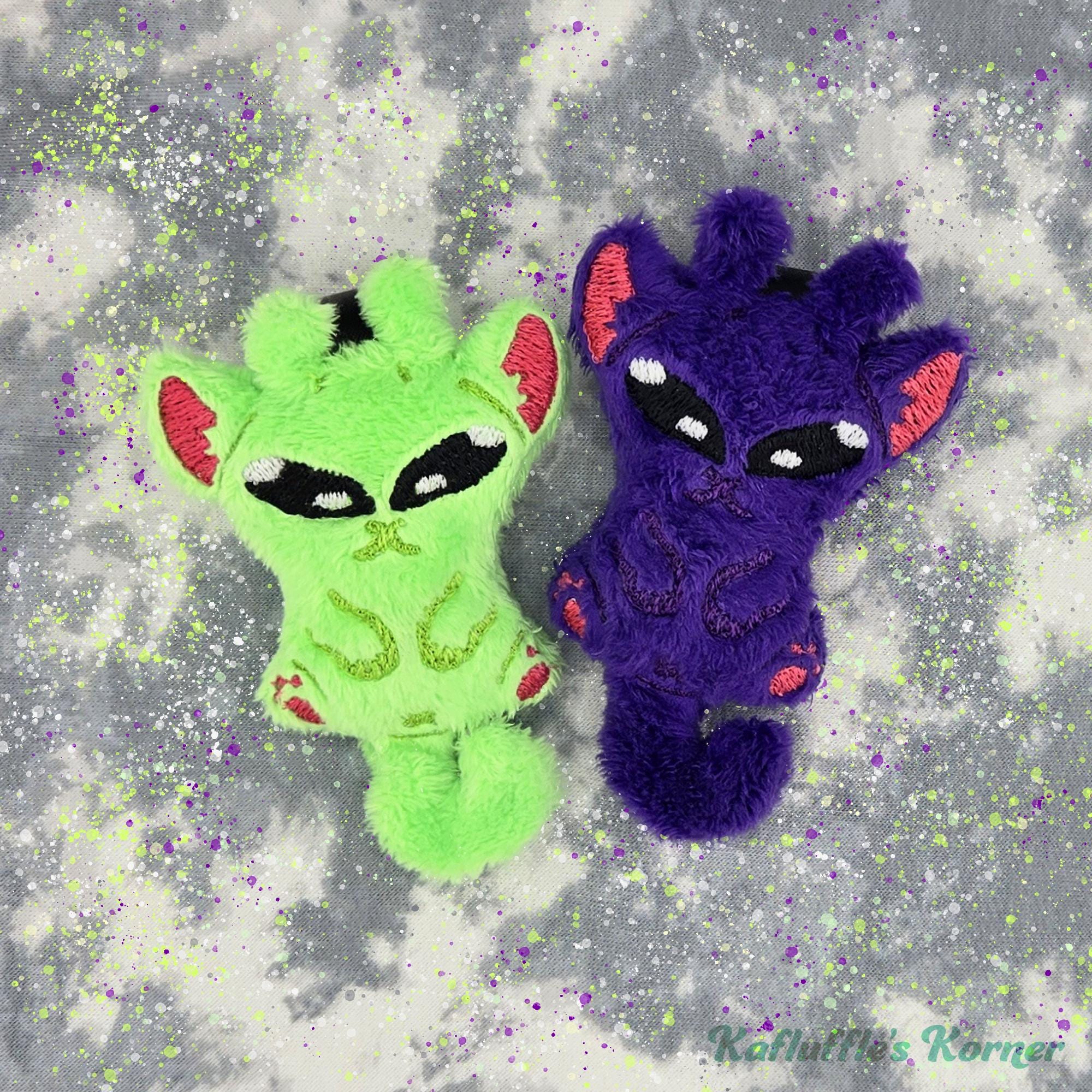 Alien Cat Glorp Plush Keychain