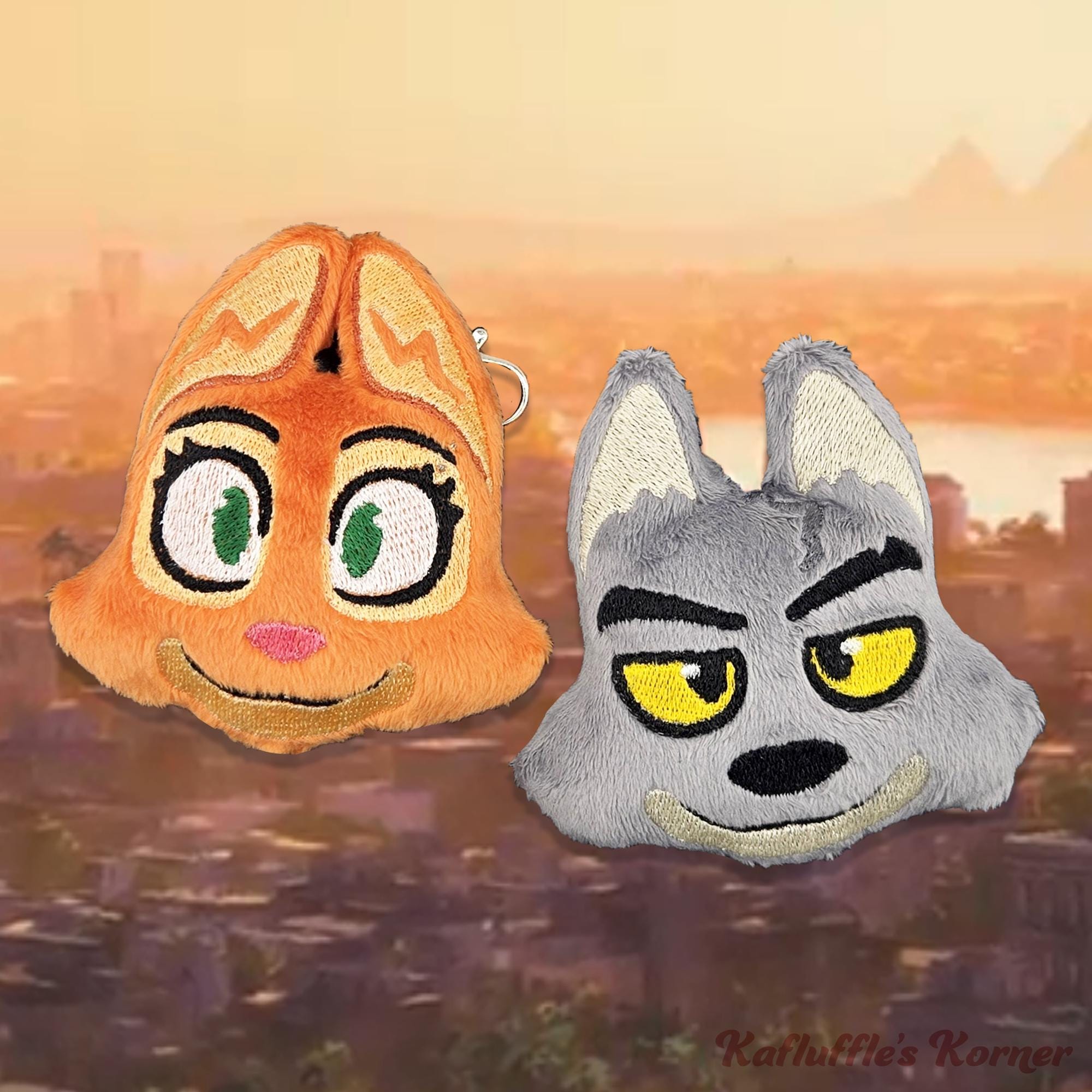 Bad Guys | Mr. Wolf and Diane Foxington Plush Keychain Clips - Etsy