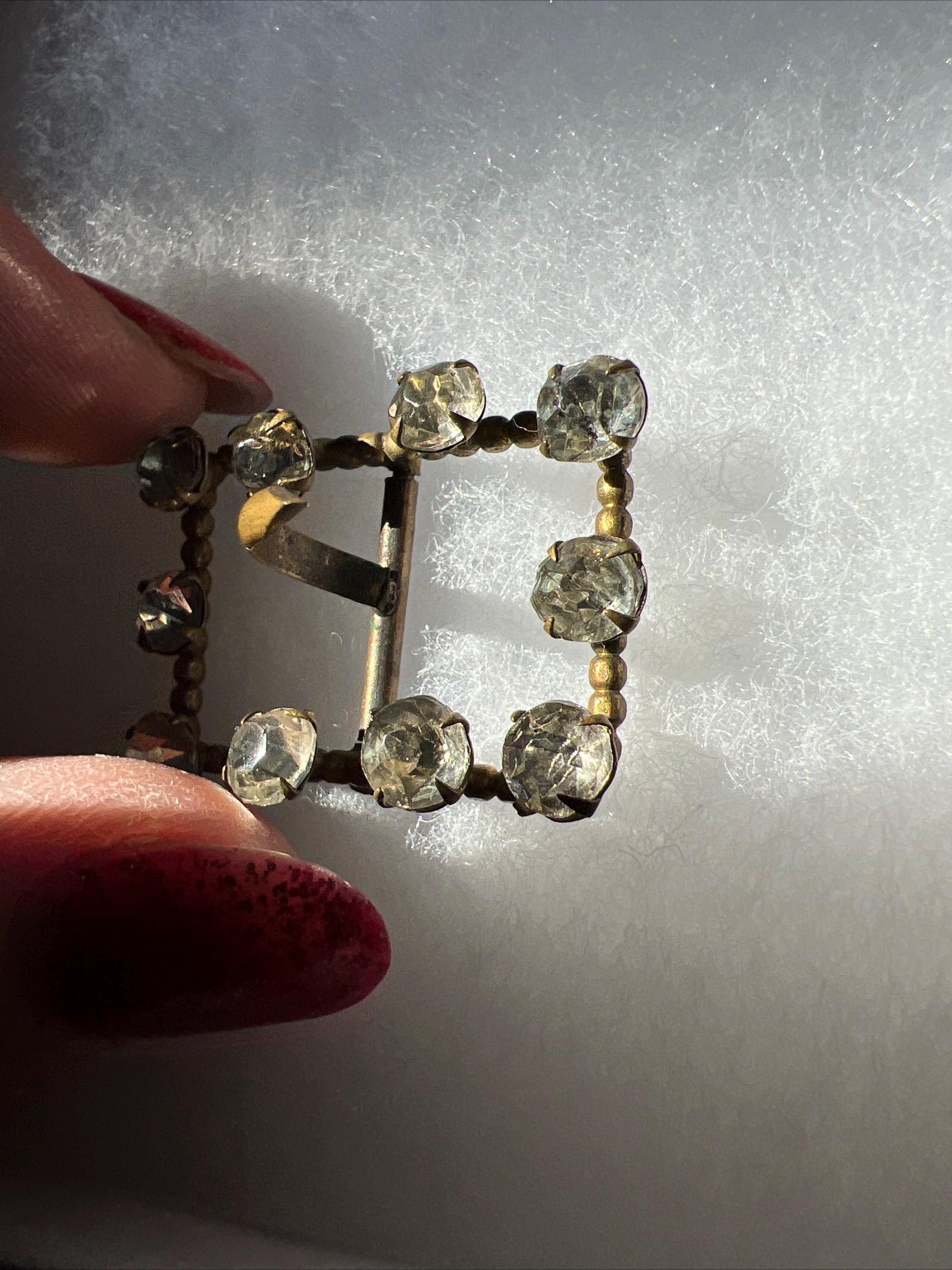 Antique Victorian Sparkly Crystal Rhinestone Paste Sash Belt 